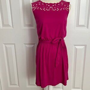 Loft Sleeveless Dress with Decorative Cutout Neckline